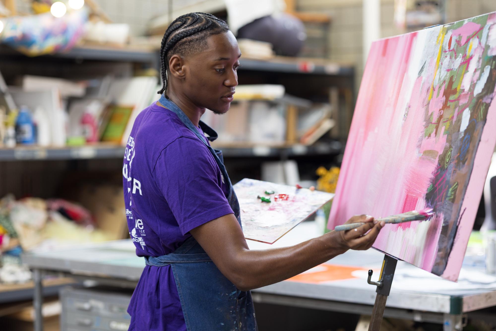 Jason Garland Jr. at work in his Pittsburgh studio