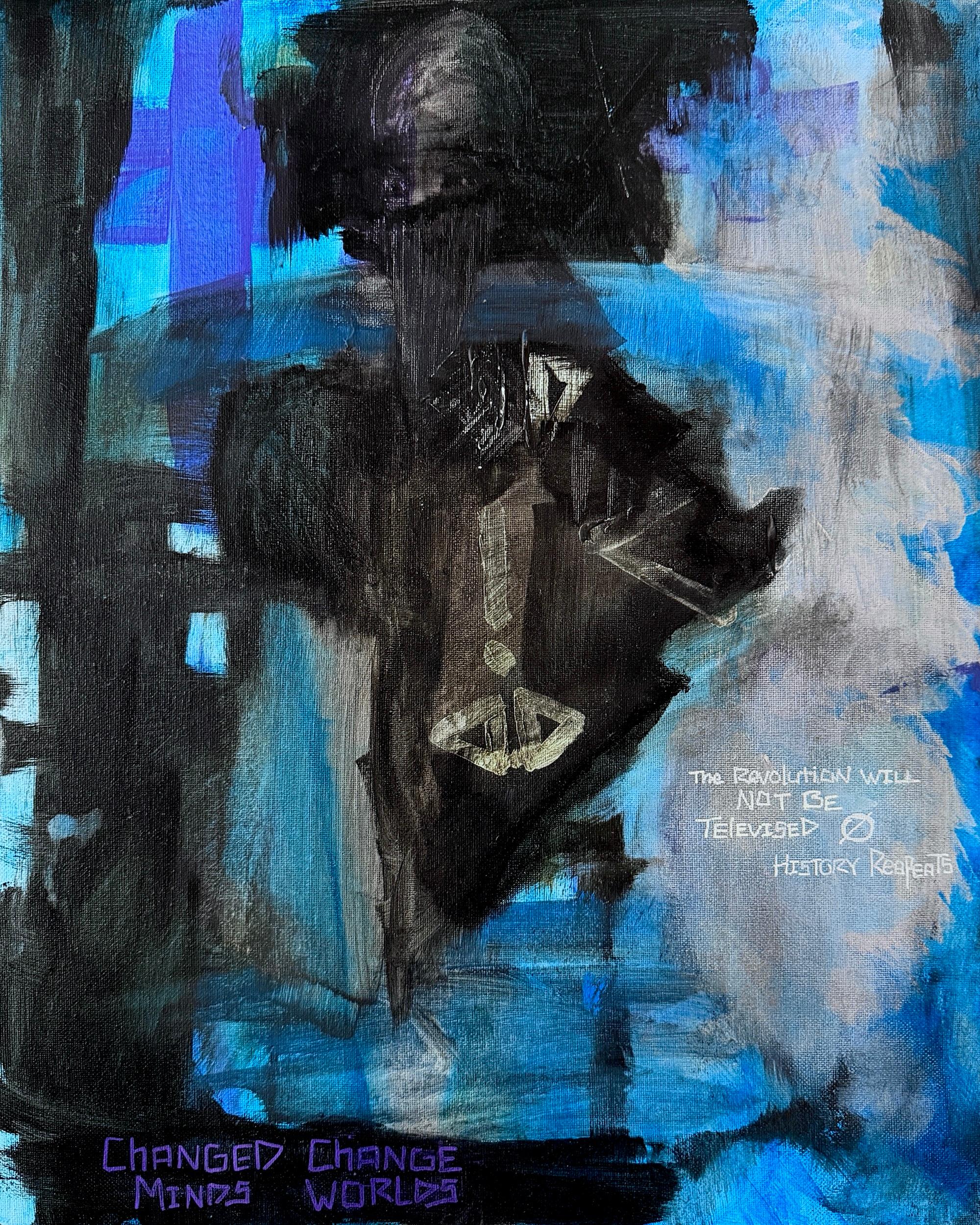 THE REVOLUTION WILL NOT BE TELEVISED, 2026, Acrylic on canvas by Jason Garland Jr.