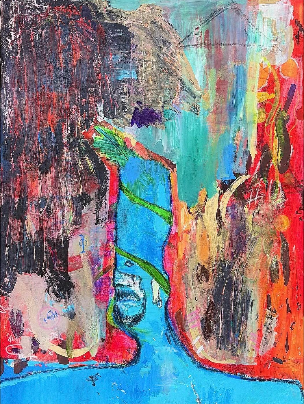 GOLDEN TEACHER / THE TELL-TALE HEART, 2026, Acrylic Mixed Media on Canvas by Jason Garland Jr.