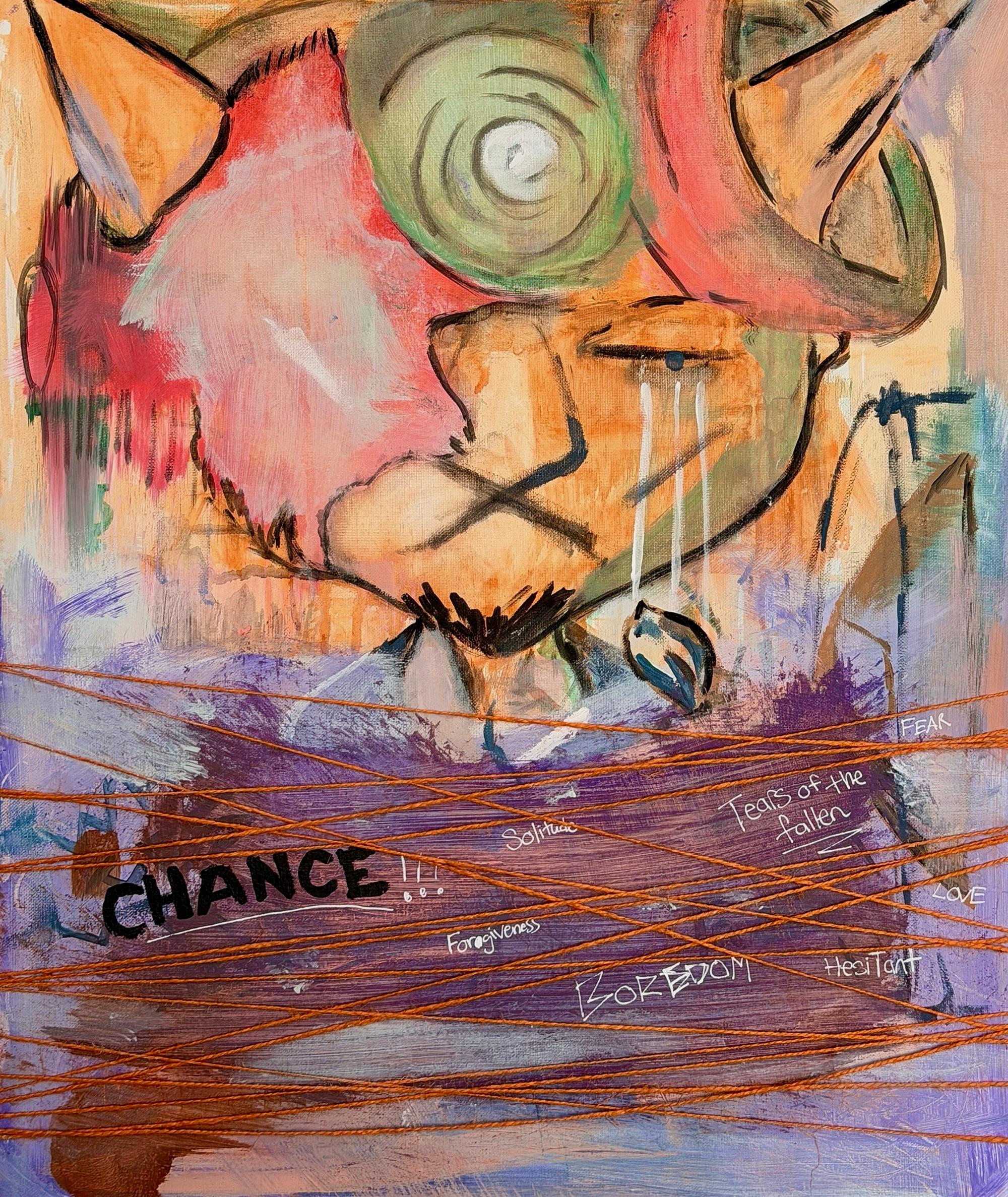 OVERTHINKING, 2026, Acrylic Mixed Media on Canvas by Jason Garland Jr.
