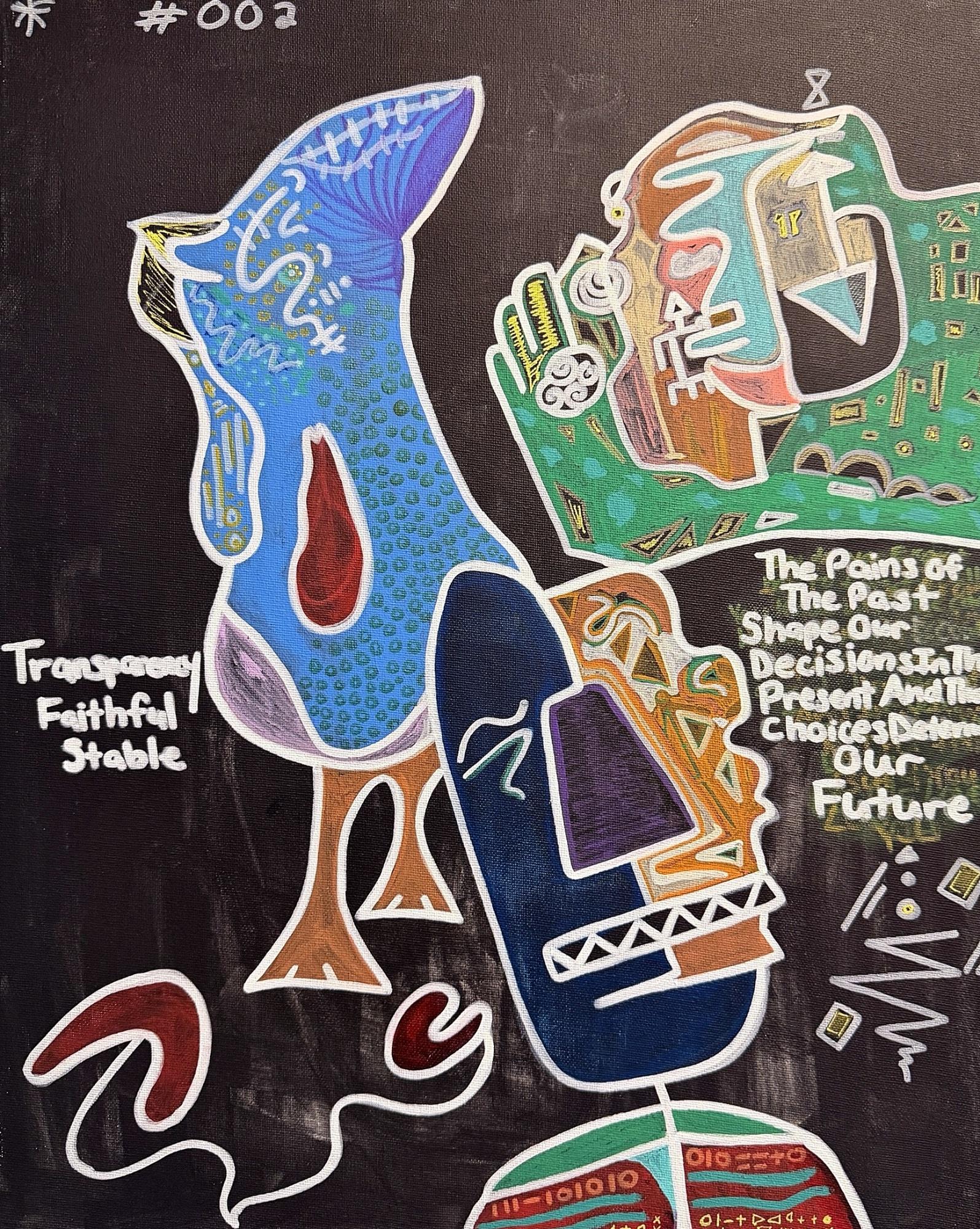 LESSONS FROM PAIN, 2025, Acrylic on canvas by Jason Garland Jr.