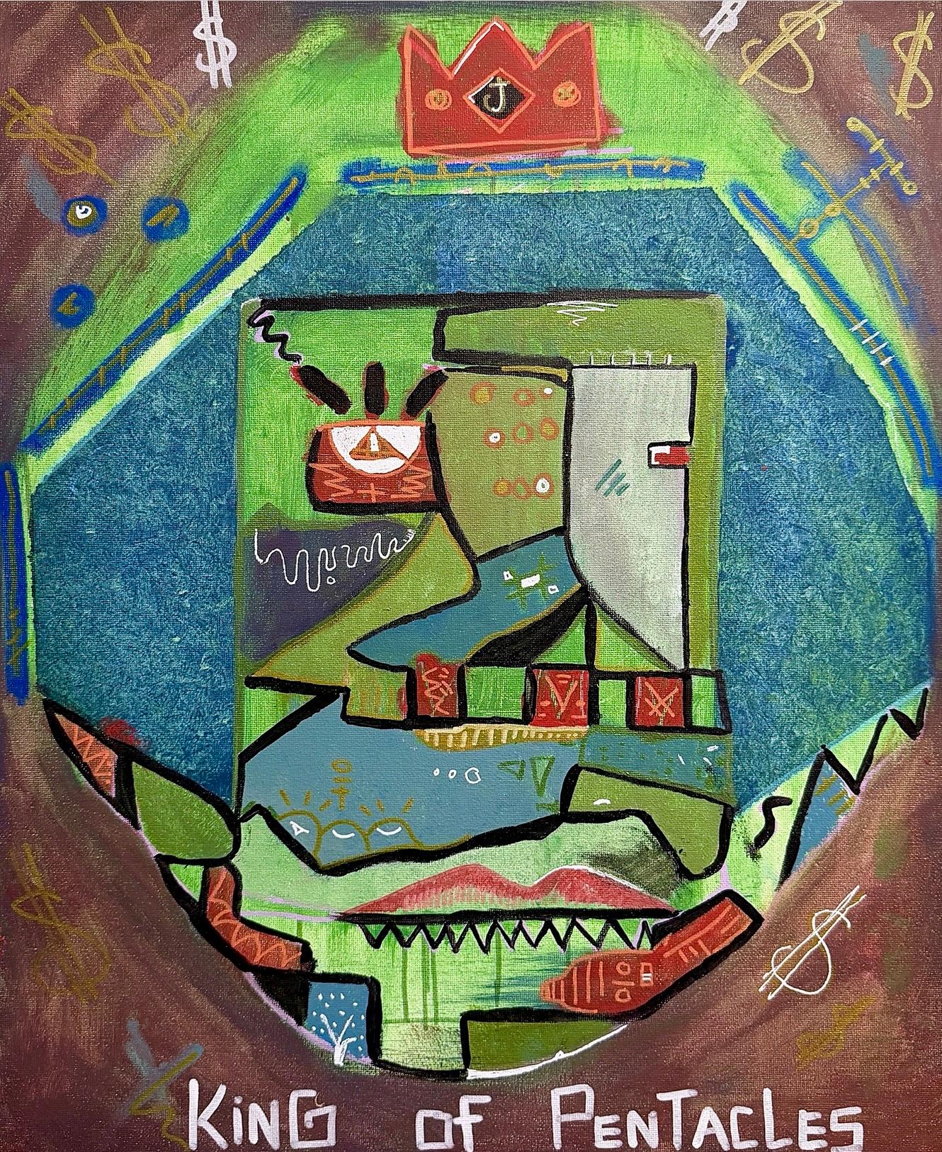KING OF PENTACLES, 2025, Acrylic on canvas by Jason Garland Jr.